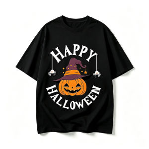 MIRATEE Happy Halloween T‑Shirt for Men Women Pumpkin Ghost Trendy Graphic Tee Party Costume Top TEE