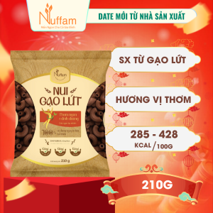 [Siêu Sale Tết] Nui Gạo Lứt 100% Hữu Cơ Eat Clean Giảm Cân Ăn Kiêng - Chính Hãng Nuffam - Túi 210gr