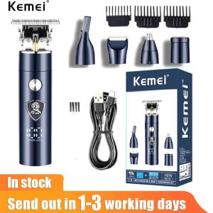 ชุดความงามปัตตาเลี่ยนไฟฟ้าสำหรับผู้ชาย Kemei ปัตตาเลี่ยนเครื่องโกนหนวดไฟฟ้าแบบชาร์จได้เครื่องเล็มหนวด