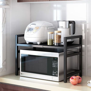 KITCHEN RACK MICROWAVE RACK OVEN RACK CARBON STEEL KITCHEN STORAGE ORGANIZER RAK DAPUR RICE COOKER SHELF