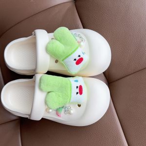 Plush Cute Cartoon Crocs Jibbitz Charms Strawberry Pearl Shoe Chain Detachable Shoe Buckle 3D Shoe Decoration for Crocs