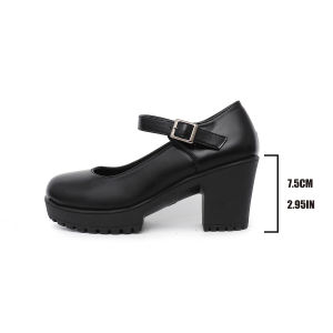 [Free Shipping] Winter New Collection: WomenS Round-Toe Chunky-Heel Single-Strap Pumps