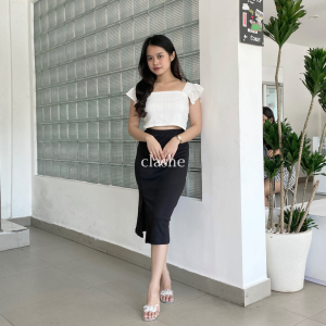 Tamara Skirt Rok Rib Wanita Korean Style Terbaru Kekinian Viral by Clashe