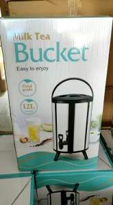 READY STOK BMW MILK TEA BUCKET JUMBO 8 L / 10 L / 12 LITER / GRATIS PACKING DOUBLE DUS DAN BUBBLE WRAP / TERMOS TEKO JUG /DISPENSER TEMPAT AIR PANAS ATAU ES STAINLESS STEEL / ICE BUCKET MILKTEA