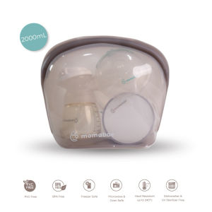 MOMABAE - Premium Silicone 2000 mL- FDA & LFGB approved / Silicone Bag Food Grade/ Penyimpanan Pompa Asi /Mpasi