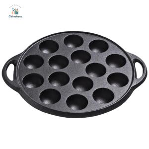 เหล็กหล่อ Takoyaki Pan 15 หลุม nonstick nonstick ball maker ทำอาหารย่างกระทะอบที่เหมาะสำหรับ octopuses balls pancake
