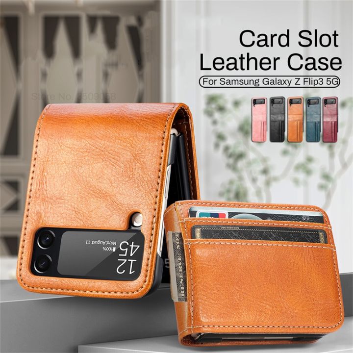 Card Pocket Leather Wallet Bag Case for Samsung Galaxy Z Flip 3 5G