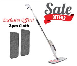 Msia Stock Easy Spray Mop Spray Floor Mop Lantai Household Stainless Steel Handle Flat Mop Portable Spray Sweeper