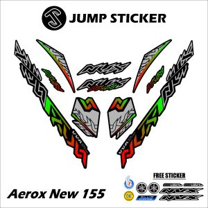 Stiker striping aerox conected - new grafis variasi 016