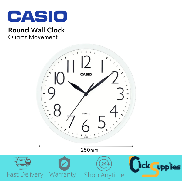 Casio Wall Clock White Quartz Movement For Rooms/ Living Room Lazada