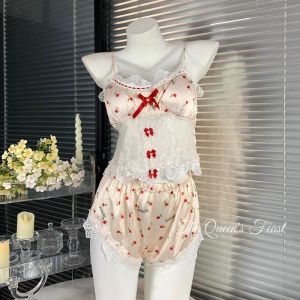 SATIN FABRIC ชุดนอนกางเกงขาสั้น ชุดนอนเสื้อสายเดี่ยว ชุดนอนซาติน 🍥 มีไซต์ M-5XL นน. 40-100kg. ติดโบว์ S-837