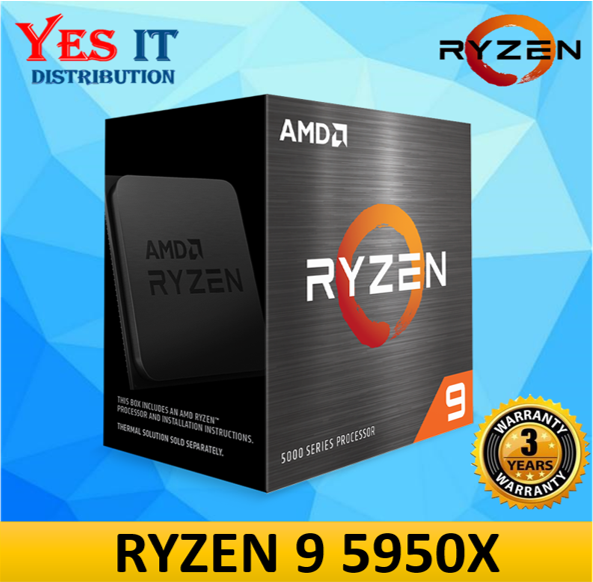 CPU AMD Ryzen 9 5950X BOX AMD Ryzen 9 5950X AM4 Box No Fan CPU 16-Core 3.4GHz L3 Cache