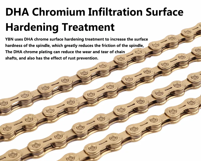 YBN Bicycle Chains 10/11/12 Speed Mountain Bike Chain Light Weight