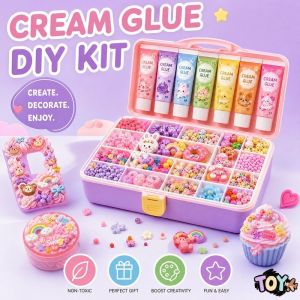 DIY Cream Glue Kit Phone Case Decor Handmade Craft Toy Non Toxic Kids Gift Notebook Journal