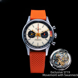 Sugess Pilot Watch ST19 Origin Movement Swanneck Wristwatch Mechanical Chronograph Sappire Crystal Military Limited Racing 1963