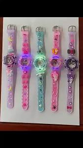 Sanrio Kuromi Cinnamoroll Girls Watch with Glowing Light 3D Silicone Strap Cartoon Analog Quartz Wristwatch