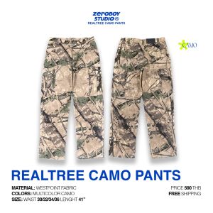 ZEROBOY - Realtree Camo Pants " กางเกงขายาวคาร์โก้ลายพราง Style Vintage Y2K "