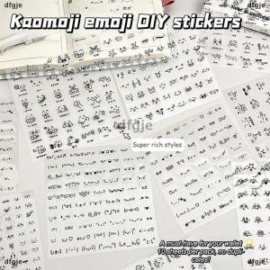 [COD] dfgje Steve Random 2pcs Cute PET Transparent Emoticon Stickers Journal Decorative Stickers
