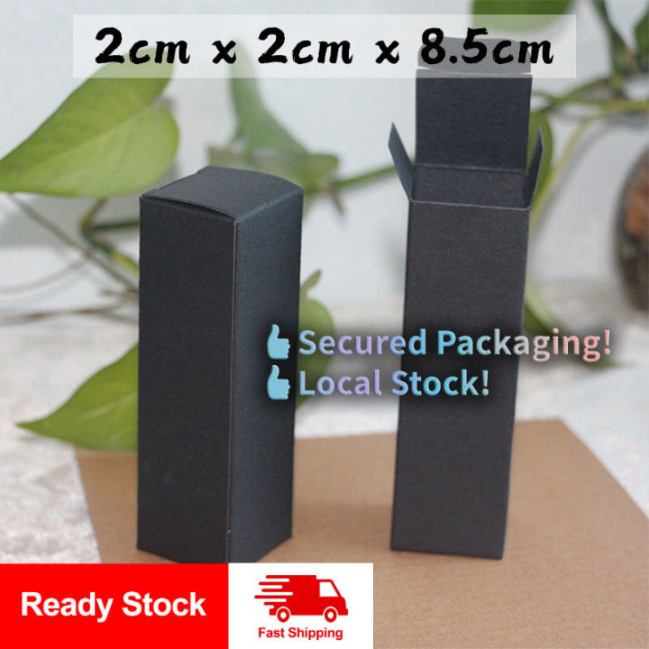 5ml Perfume Bottle Paper Box 2x2x8.5cm 400g Black Card Essential Oil Body Mist Cosmetic Skincare Face Toner Lipstick Lip Balm Lip Gloss Box Ready Stock