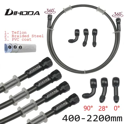 Transparent Black Silver AN3 Braided Brake Hose Motorcycle Hydraulic Clutch Tube Master Cylinder Brake Oil DOT Pipe Reinforced Racing