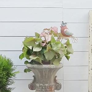 ZZSA Iron Bird Flower Flower Vase Decoration Semi Handmade Three-dimensional Ornament Macaron Color Series 4P7H5