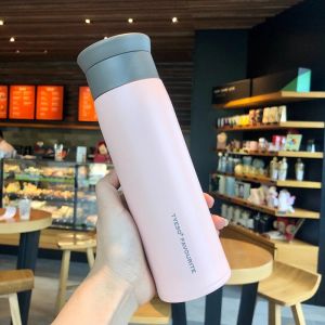 TYESO Simple Frosted Thermos Tea Cup Portable Stainless Steel Insulated Water Bottle Travel Car Drink Vacuum Cup 350/500ML2026