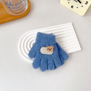 New Cartoon Baby Gloves Thick Velvet Winter Boy Girl Anti-Cold Five Finger Mittens Outdoor Windproof Warm Toddler Kids Gloves