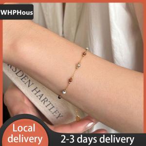 [COD] WHPHous Ship within 24 hours Fashion Retro Natural Stone Splicing Beaded Simple Bracelet Necklace Female Light Luxury Temperament Necklace Bracelet Accessories Jewelry