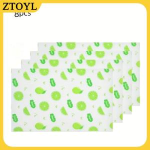 ZTOYL 4pcs không thấm nước tủ lạnh lót thiết lập độ ẩm-proof không trượt có thể giặt tái sử dụng EVA chất liệu Tiểu Thuyết chanh mô hình