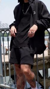 Quảng Đông C♢Áo khoác dù có mũ phom rộng logo CAPMAN CLUB khoác dù màu đen dành cho nam nữ3/21