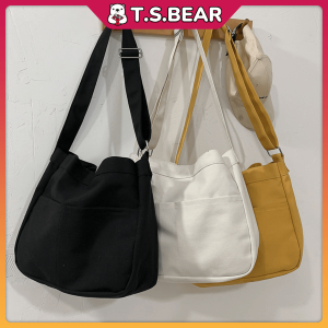 Canvas Sling Bag Eco Bag Tote Bags Women Bag Student Crossbody Shoulder Bags Casual Tote Beg College Wanita Murah L13