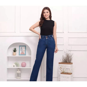 Celana Jeans Boyfriends Wanita Highwaist 2 Kancing