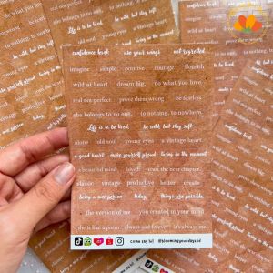 Bloomingyourdays ENGLISH WORDS Vol.2 DIY Scrapbook Stiker Dekor Jurnal Kotak kata huruf stiker estetik aesthetic galazy midnight brown sunset