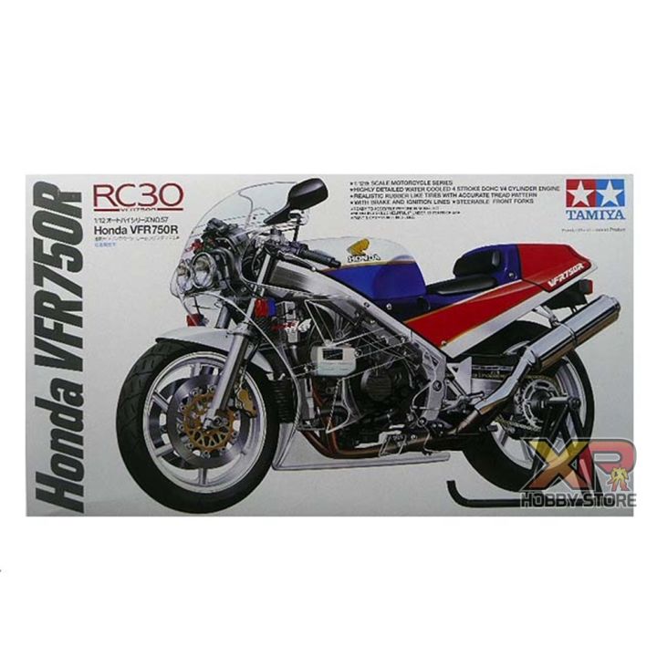 Figurine Vélo Tamiya 14057 Honda VFR750R (RC30) 1/12 – La Légende Du V4 En Kit De Collection