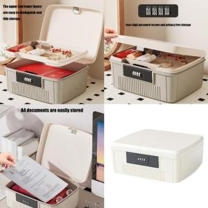 Multipurpose Lockable Container with Removable Tray for Safe Storage of Documents and Medications Daily Casual Use
