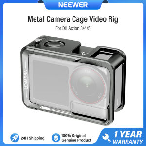 NEEWER Camera Cage for Action 5 Pro/4/3 Protective Metal Video Rig for DJI Osmo Action Camera AC014