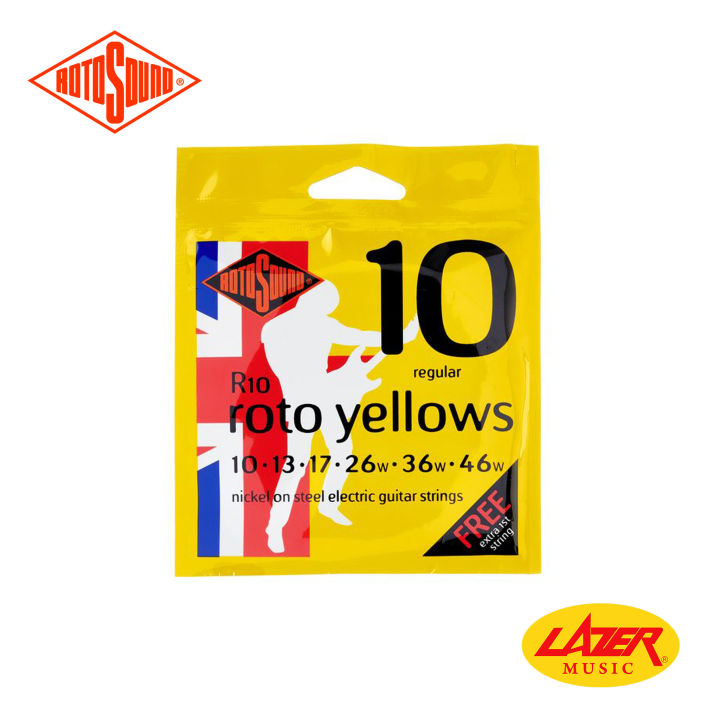 Rotosound R10 Roto Yellows 10-46 Gauge Electric Guitar Strings (R10 ...