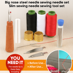 34pcs Sewing Kit for Beginners Complete Hand Sewing Set with Big Eye Needles Thread Scissors for DIY Craft Mending