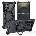 OATSBASF Z Case Minimalist Bumper Phone Case for Samsung Galaxy S25 Ultra with 360° Rotation Ring. 