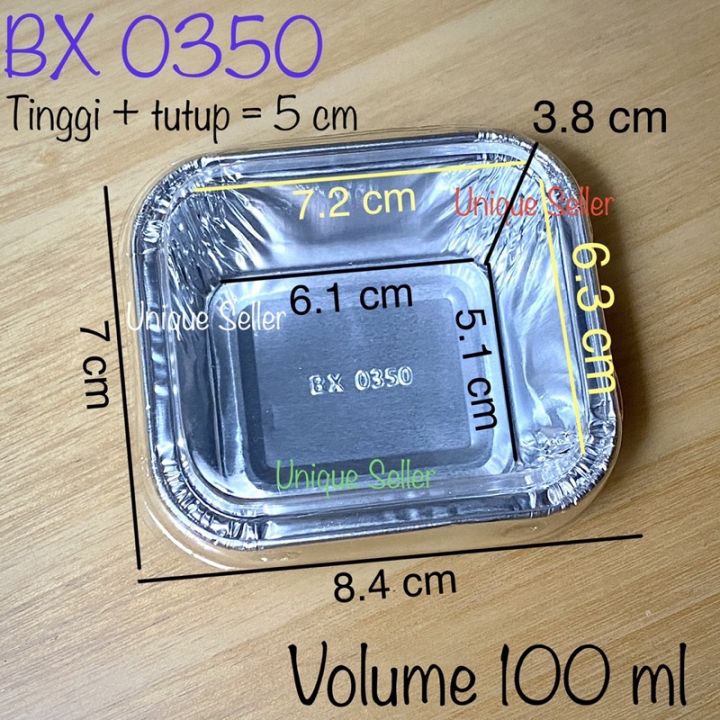 Isi 10] Aluminium Foil Cup BX 0350 Tutup Mika Alufoil Tray BX