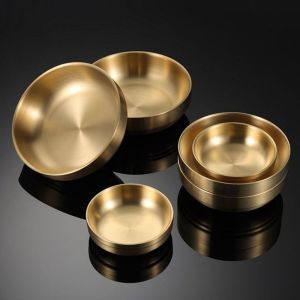 PHNE Thick Home Kitchen 304 Stainless Steel Double Layer Mixing Rice Bowls Food Container Soup Bowls Flatware