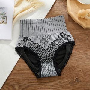 Highwaisted Womens Second Generation Bacteriostatic Cotton Crotch Girdle Butt-lift Abdomen Underpants
