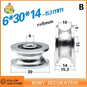 🎄【Special price】🎄Shao ล้อเลื่อนล้อเลื่อนล้อเลื่อน8x30x14มม. 1ชิ้น ล้อร่อง U ล้อนำทาง6x30x14มม. ล้อกลิ้งป้องกันสนิม