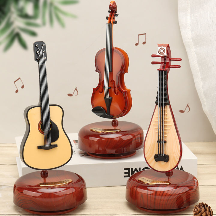 Rotating music box Guitar Violin Pipa Music Box Classical musical