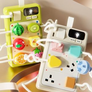 DOOUR Lấy cảm hứng từ phương pháp Montessori Bảng đồ chơi cảm giác Mô phỏng Ánh sáng Âm thanh Đồ chơi cắm ổ điện An toàn cho trẻ em Đồ chơi bảng bận rộn Chơi tại nhà
