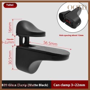 [Falsh F] 1pcs Adjustable Wood Glass Shelf Support Clips Zinc Alloy Shelves Brackets With Anti-Slip Pads Partition Clamps For Bathroom