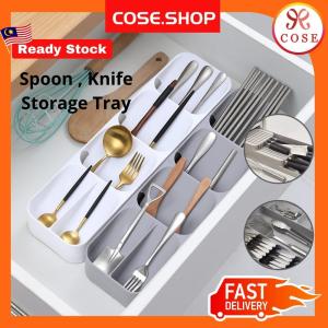 COSE Cutlery Holder Cutlery Tray Knife Storage Organizers Spoon Holder Fork Chopstick Knife Holder Drawer Storage Box Cutlery Organizer Drawer Cabinet Tableware Storage Drawer Divider Bekas Simpan Sudu Garpu Pisau 餐具收纳盒刀叉汤匙筷子抽屉收纳