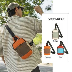 LIGHTER รูปสี่เหลี่ยม กระเป๋าคาดหน้าอกผู้ชาย ประกบสี ซิป กระเป๋าสะพายกีฬา แฟชั่น หลายฟังก์ชัน กระเป๋าสะพายข้างไนลอน กลางแจ้ง