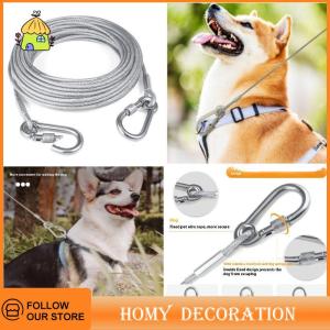 🎄【Special price】🎄Shao สายจูงสุนัขสองหัวเชือกมัดพร้อมหัวเข็มขัดโลหะสายเหล็กป้องกันสนิมปลอกคอฝึกสุนัขกลางแจ้ง