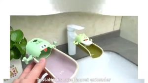 [QiaoFan] Cartoon Baby Washing Helper Sink Accessories Kitchen High Temperature Reminder Faucet Extender For Kids Hand Washing In Bathroom